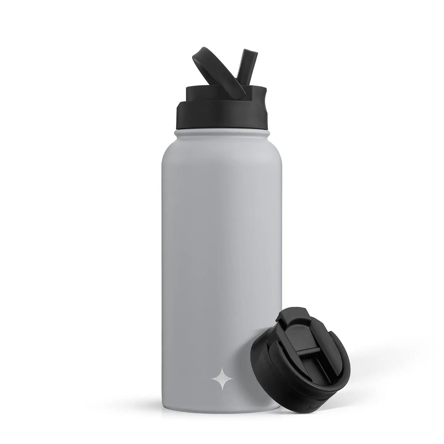 Stainless Steel Water Bottle with Flip Lid & Sport Straw