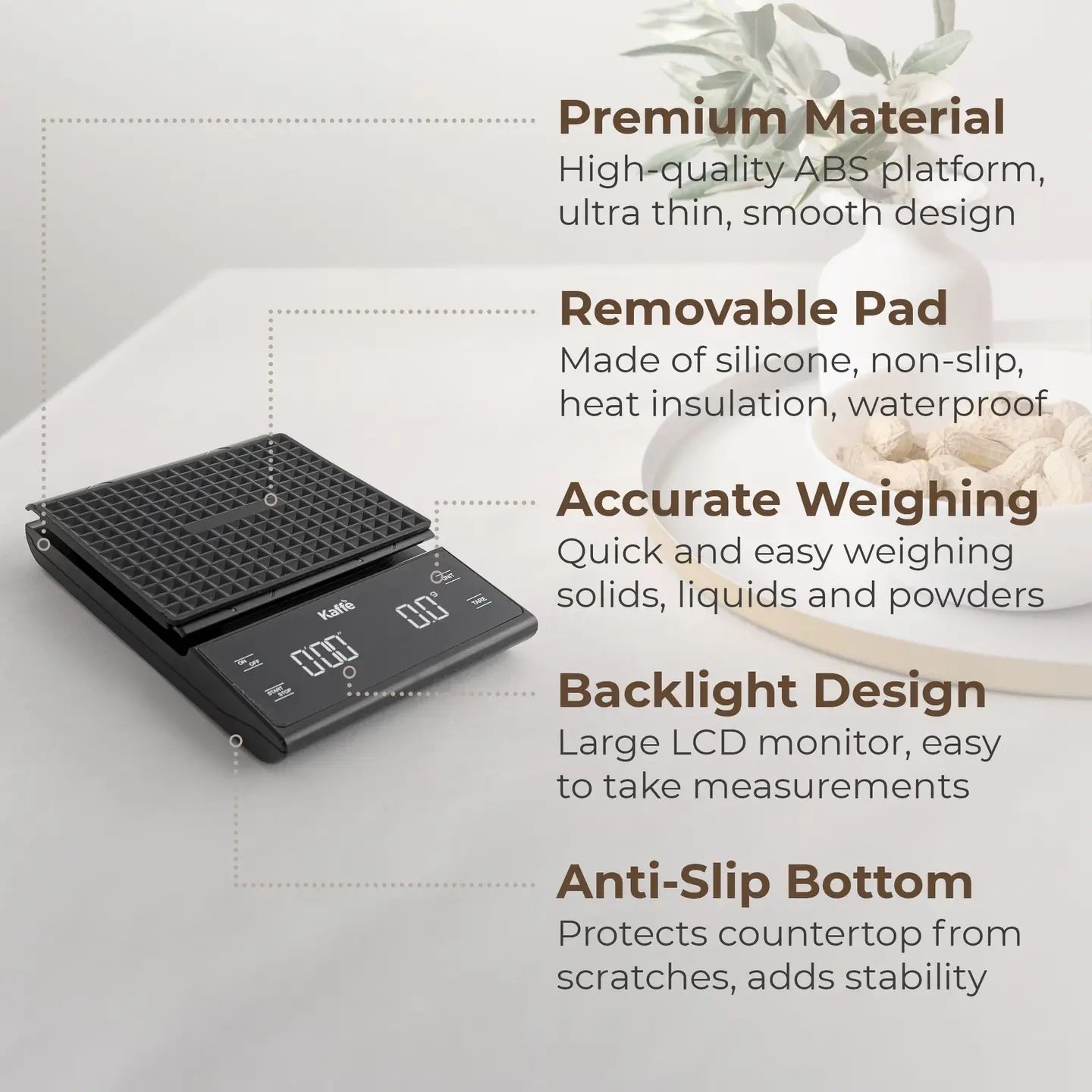 Digital Food Scale Stainless Steel with Tare Feature